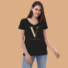 Original Vibinwell Women’s Recycled V-neck T-shirt Gold Logo