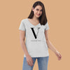 Original Vibinwell Women’s Recycled V-neck T-shirt Black Logo