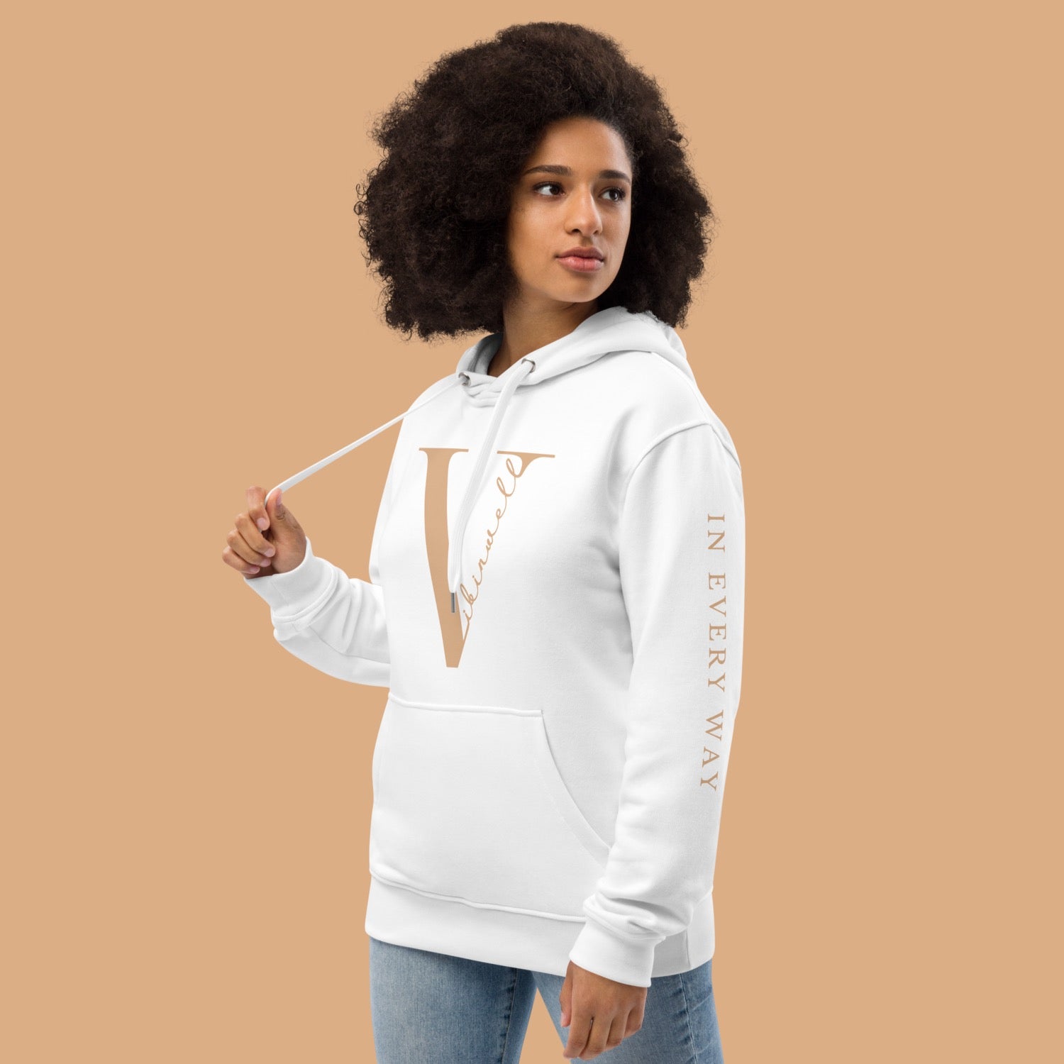 Original In Every Way Vibinwell Premium Eco Hoodie - Gold Logo