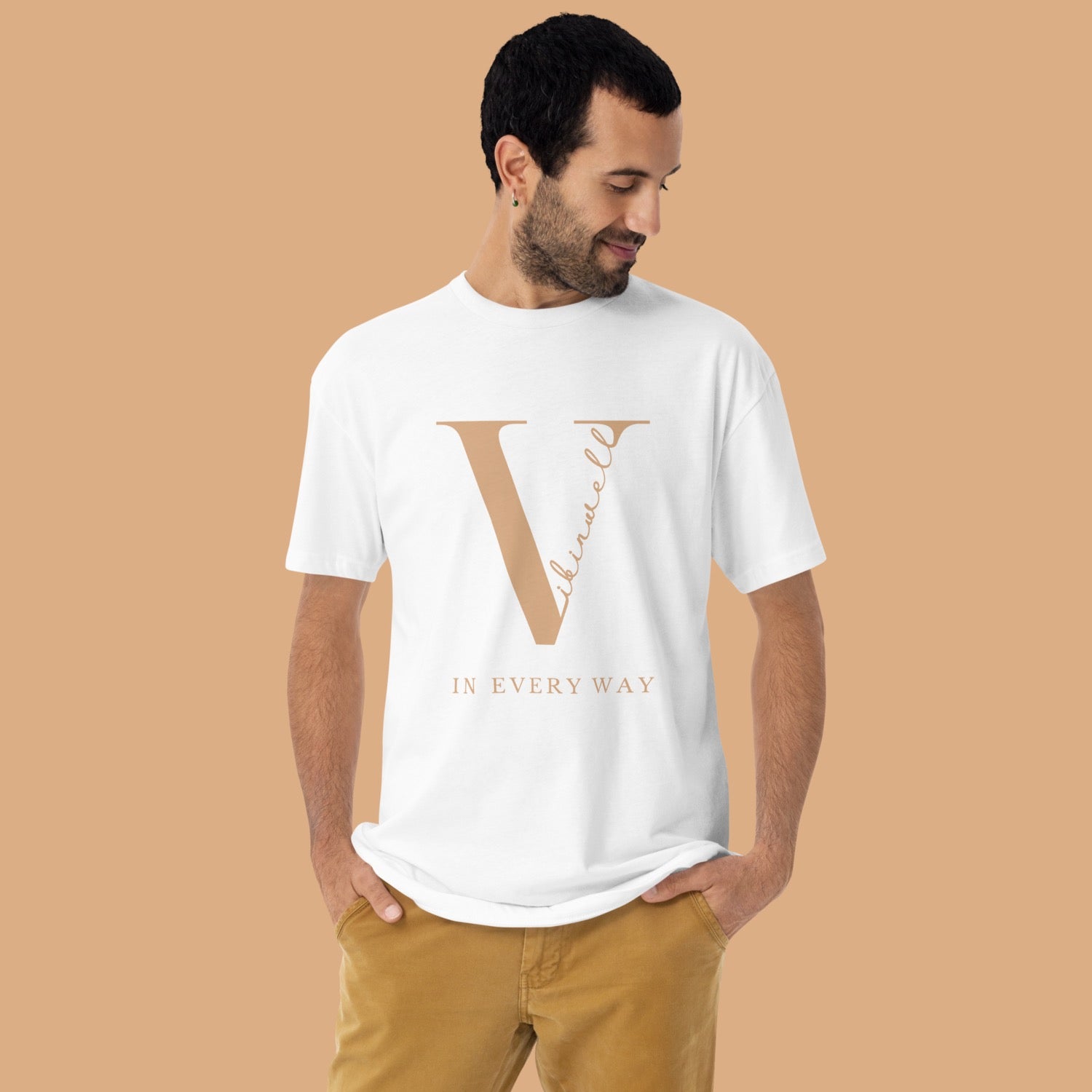 Original Sustainable Vibinwell T-Shirt - Gold Logo Front