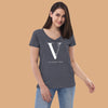 Original Vibinwell Women’s Recycled V-neck T-shirt White Logo